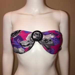 Xhilaration Strapless Bandeau Bikini Swim Top Size Medium Pink Purple Beach Pool